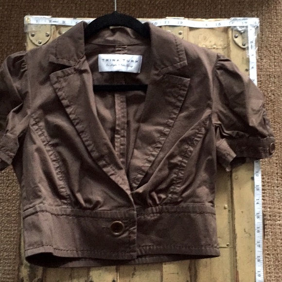 TRINA TURK DESIGNER BRAND SS CROP BLAZER 6 - Picture 2 of 14